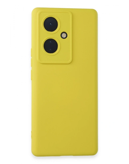 Newface Vivo V29 Lite Kılıf Nano içi Kadife Silikon - Sarı