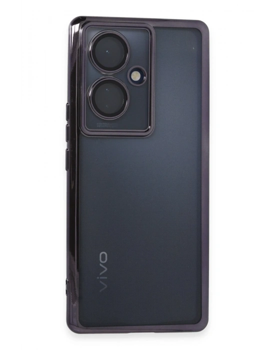 Newface Vivo V29 Lite Kılıf Razer Lensli Silikon - Mor