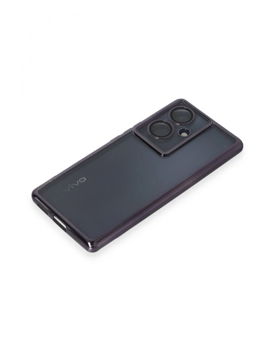 Newface Vivo V29 Lite Kılıf Razer Lensli Silikon - Mor