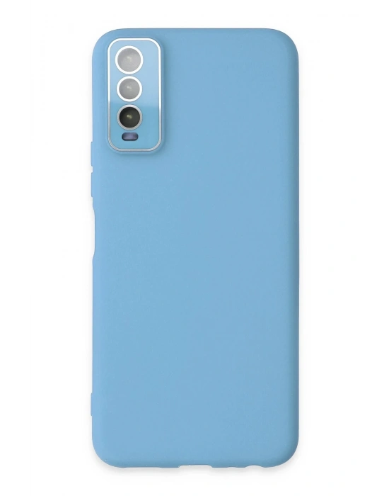 Newface Vivo Y11S Kılıf Lansman Glass Kapak - Mavi