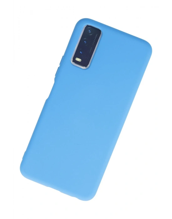 Newface Vivo Y11S Kılıf Nano içi Kadife Silikon - Mavi