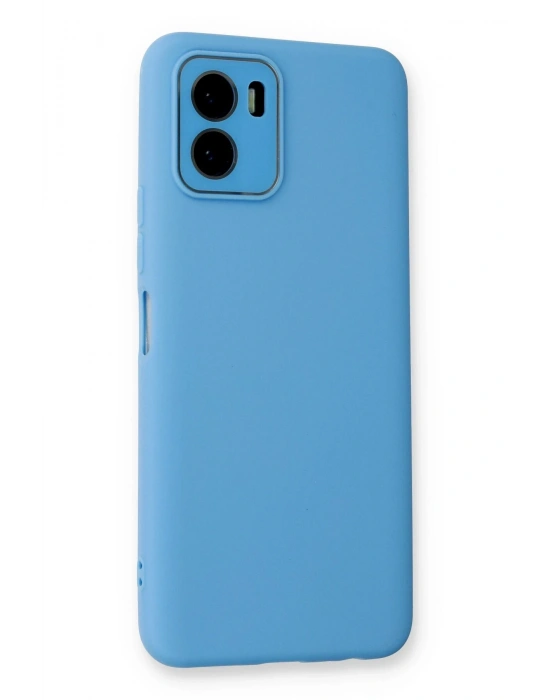 Newface Vivo Y15S Kılıf Lansman Glass Kapak - Mavi