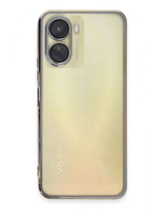 Newface Vivo Y16 Kılıf Razer Lensli Silikon - Gold