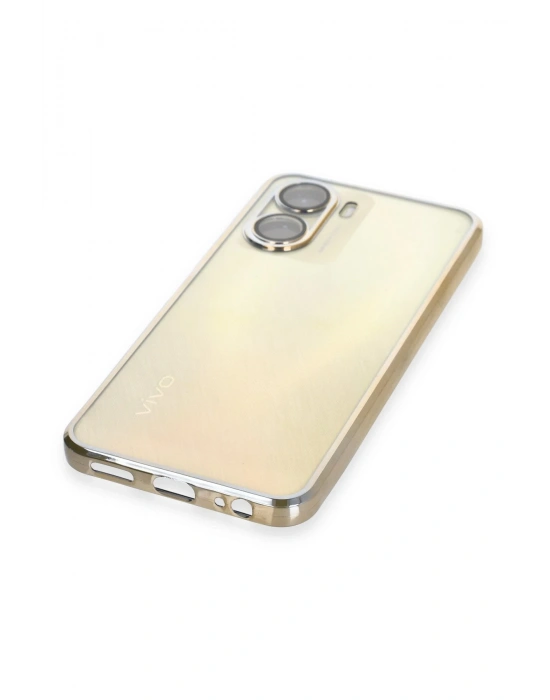 Newface Vivo Y16 Kılıf Razer Lensli Silikon - Gold