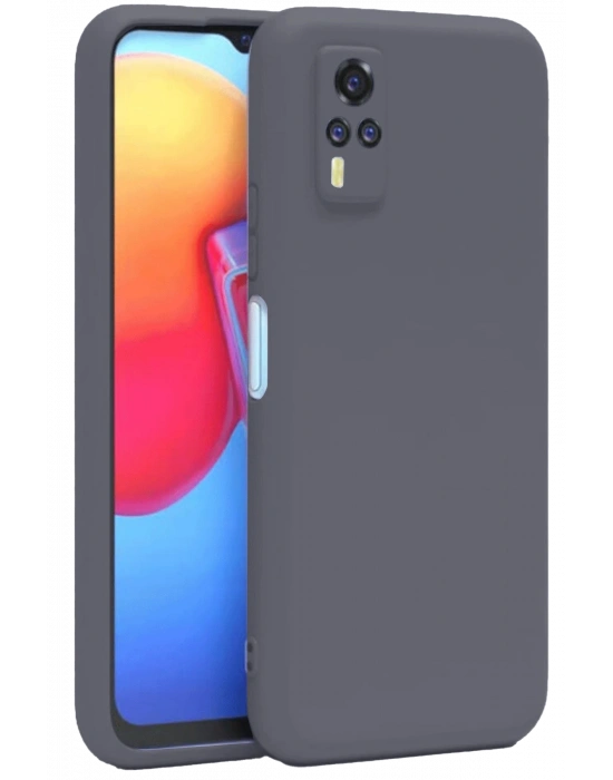 Newface Vivo Y53S Kılıf Nano içi Kadife Silikon - Gri