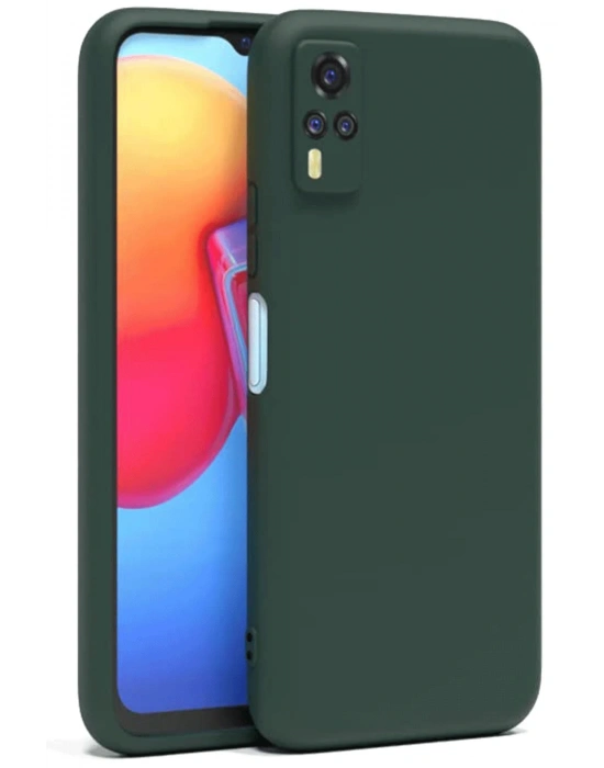Newface Vivo Y53S Kılıf Nano içi Kadife Silikon - Koyu Yeşil