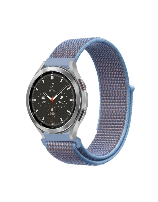 Newface Watch 22mm Hasırlı Cırtcırtlı Kordon - Mavi