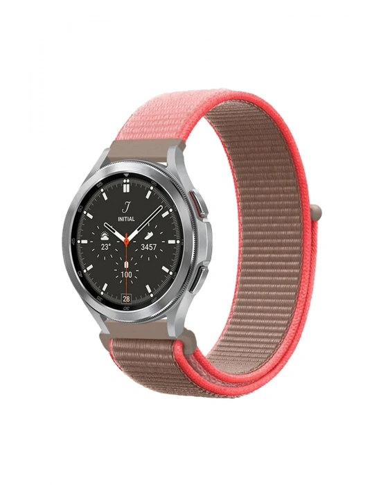 Newface Watch 22mm Hasırlı Cırtcırtlı Kordon - Pembe