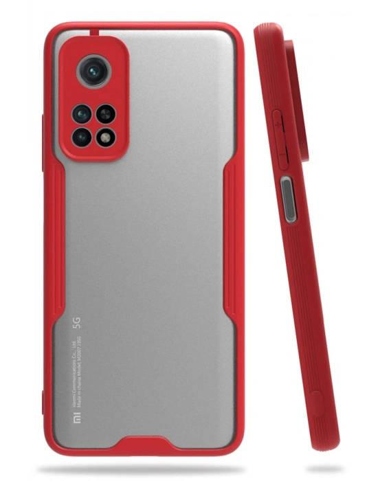 Newface Xiaomi Mi 10T Pro Kılıf Platin Silikon - Kırmızı