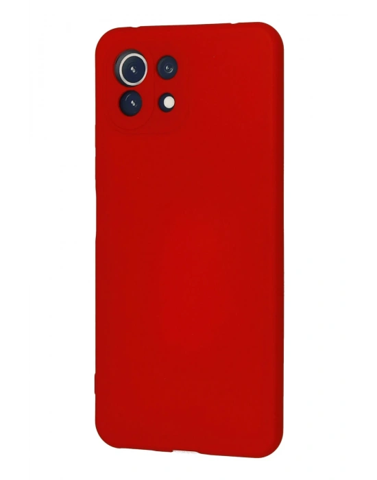 Newface Xiaomi Mİ 11 Lite Kılıf Nano içi Kadife Silikon - Kırmızı