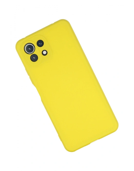 Newface Xiaomi Mİ 11 Lite Kılıf Nano içi Kadife Silikon - Sarı