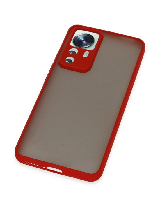 Newface Xiaomi Mi 12T Pro Kılıf Montreal Silikon Kapak - Kırmızı