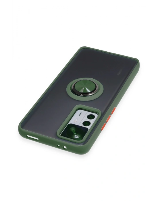 Newface Xiaomi Mi 12T Pro Kılıf Montreal Yüzüklü Silikon Kapak - Yeşil