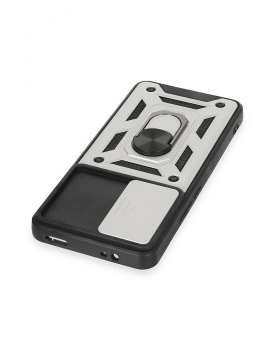 Newface Xiaomi Mi 12T Pro Kılıf Pars Lens Yüzüklü Silikon - Gümüş