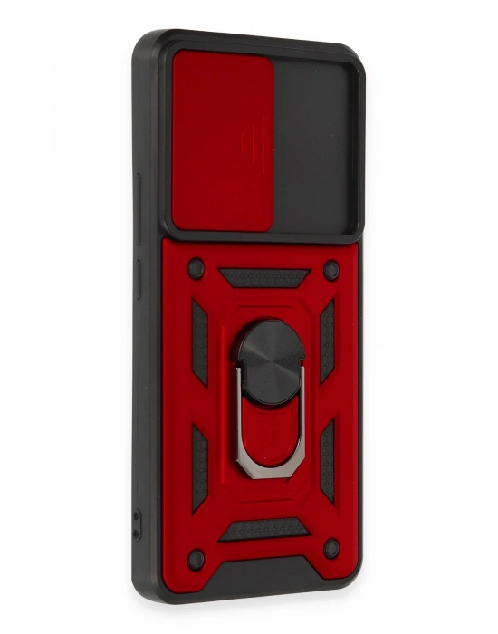 Newface Xiaomi Mi 12T Pro Kılıf Pars Lens Yüzüklü Silikon - Kırmızı