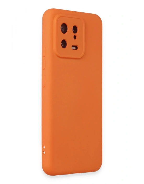 Newface Xiaomi Mi 13 Kılıf Nano içi Kadife Silikon - Turuncu