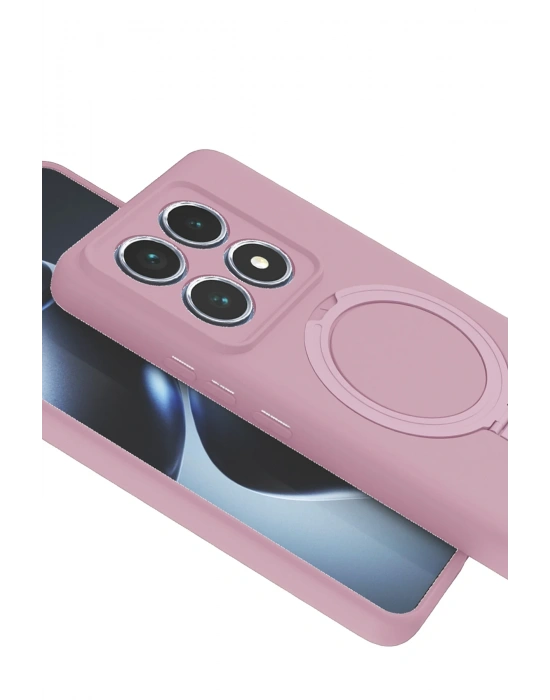 Newface Xiaomi Mi 14T Pro Regal Magsafe Standlı Kapak - Açık Pembe