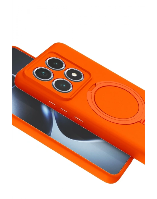 Newface Xiaomi Mi 14T Pro Regal Magsafe Standlı Kapak - Turuncu