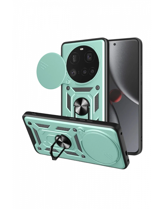 Newface Xiaomi Mi 15 Ultra Kılıf Pars Lens Yüzüklü Silikon - Yeşil