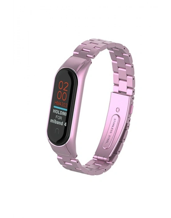 Newface Xiaomi Mi Band 4 Metal Baklalı Kordon - Rose