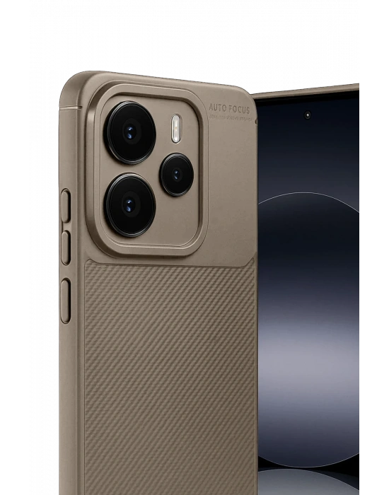 Newface Xiaomi Note 14 5G Auto Focus Karbon Kapak - Kahverengi