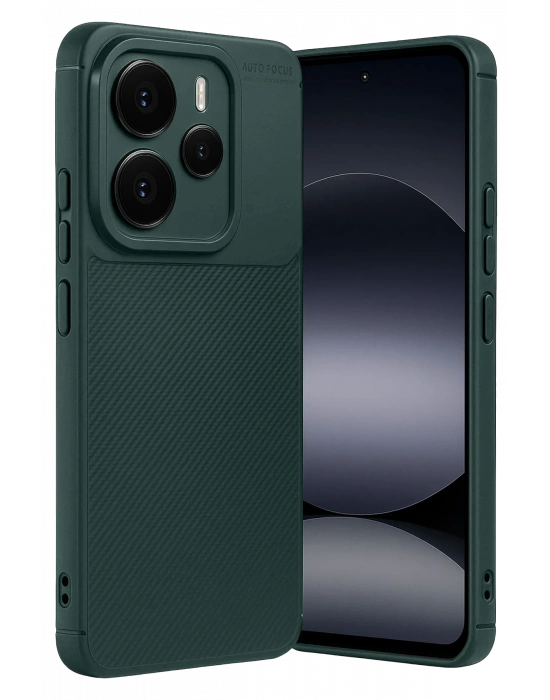 Newface Xiaomi Note 14 5G Auto Focus Karbon Kapak - Koyu Yeşil