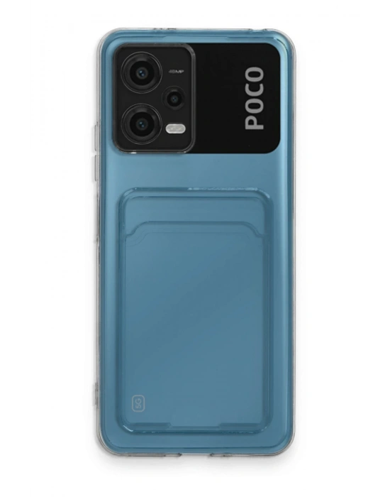 Newface Xiaomi Poco X5 5G Kılıf Kart Şeffaf Silikon - Şeffaf