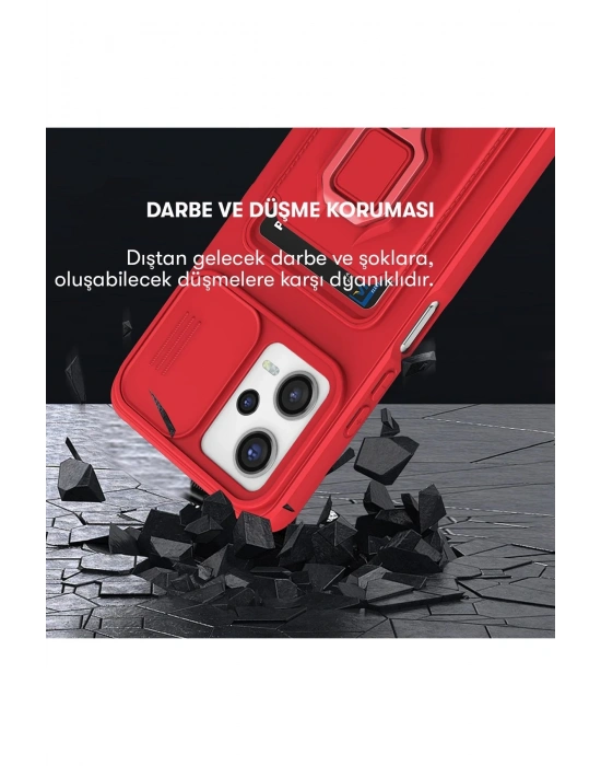 Newface Xiaomi Poco X5 5G Kılıf Zuma Kartvizitli Yüzüklü Silikon - Pembe