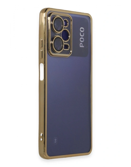 Newface Xiaomi Poco X5 Pro 5G Kılıf Razer Lensli Silikon - Gold