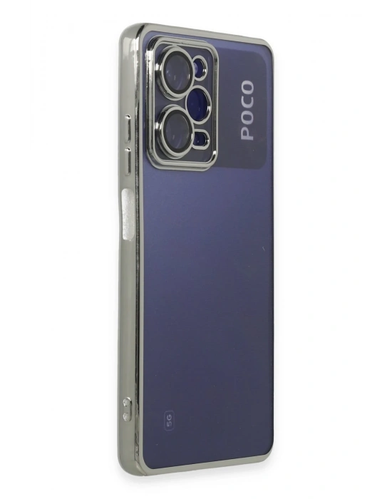 Newface Xiaomi Poco X5 Pro 5G Kılıf Razer Lensli Silikon - Gümüş