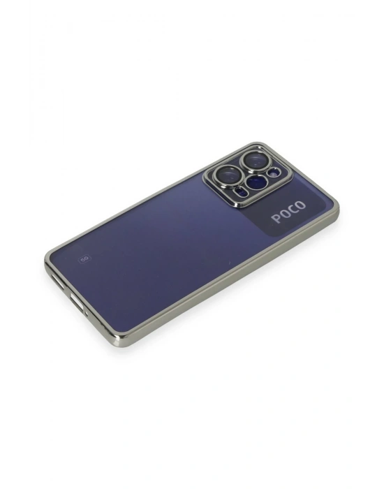 Newface Xiaomi Poco X5 Pro 5G Kılıf Razer Lensli Silikon - Gümüş