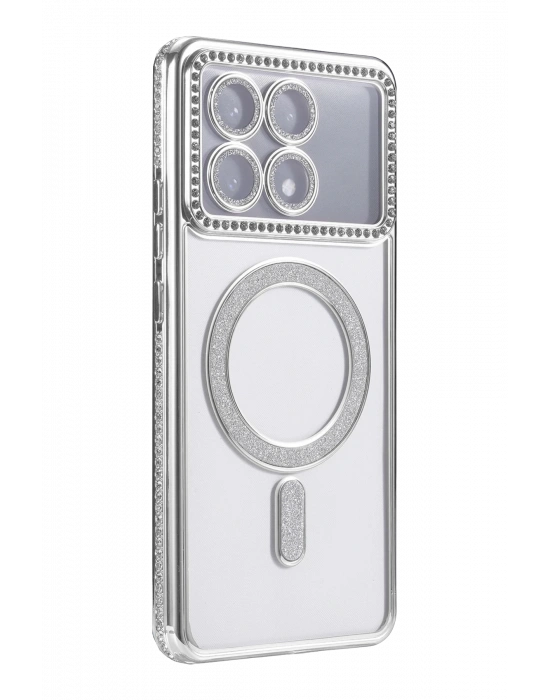 Newface Xiaomi Poco X6 Pro Joke Simli Magneticsafe Kılıf - Gümüş