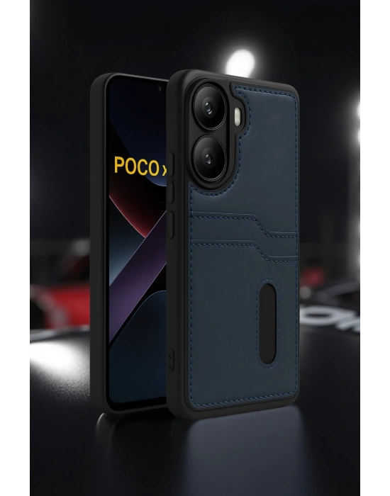 Newface Xiaomi Poco X7 Pro Kılıf Sara Kartvizitli Deri Kılıf - Taba