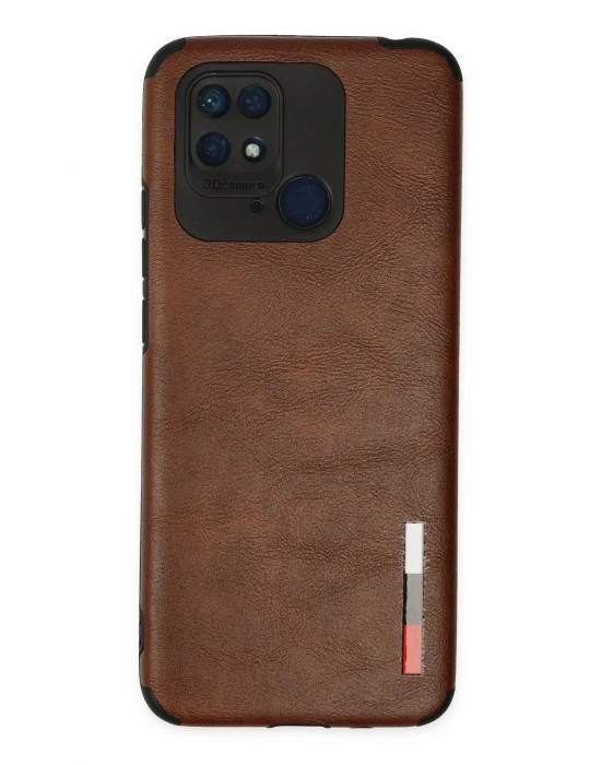 Newface Xiaomi Redmi 10C Kılıf Loop Deri Silikon - Kahverengi