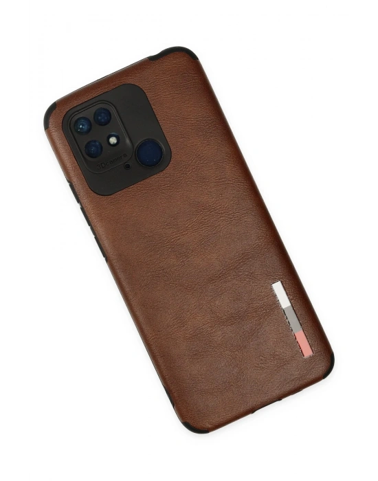 Newface Xiaomi Redmi 10C Kılıf Loop Deri Silikon - Kahverengi