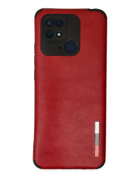 Newface Xiaomi Redmi 10C Kılıf Loop Deri Silikon - Kırmızı