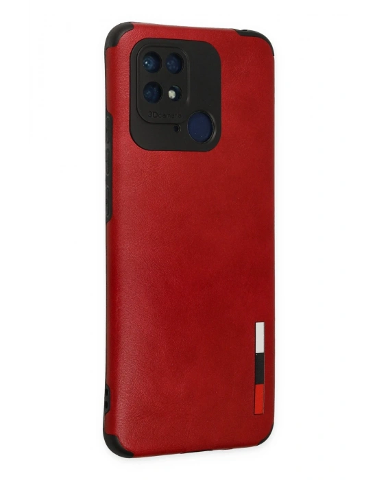 Newface Xiaomi Redmi 10C Kılıf Loop Deri Silikon - Kırmızı