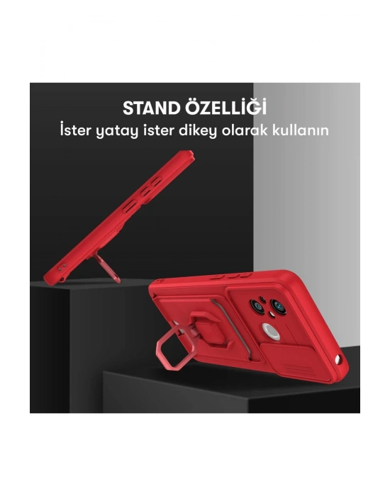 Newface Xiaomi Redmi 12C Kılıf Zuma Kartvizitli Yüzüklü Silikon - Lacivert