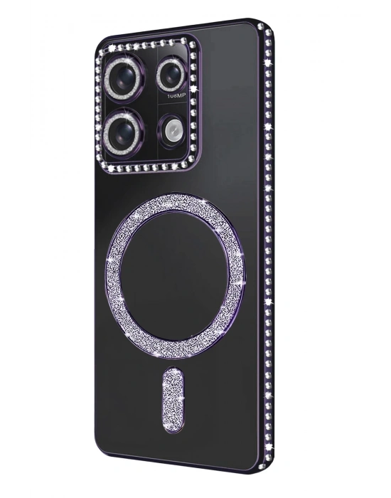 Newface Xiaomi Redmi 13C Joke Simli Magneticsafe Kılıf - Derin Mor