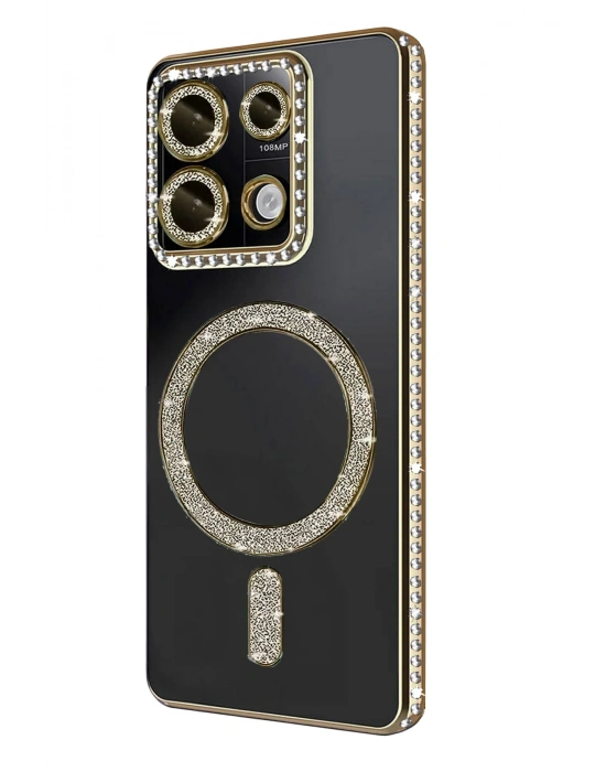 Newface Xiaomi Redmi 13C Joke Simli Magneticsafe Kılıf - Gold