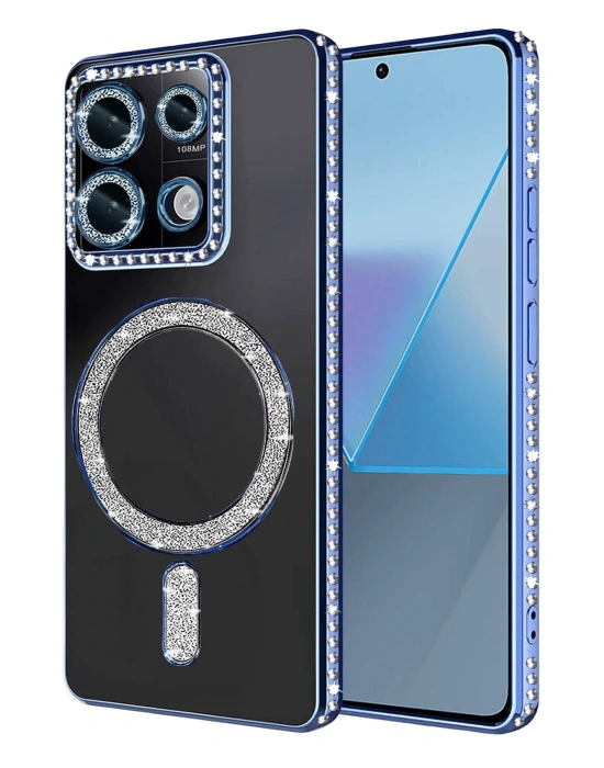 Newface Xiaomi Redmi 13C Joke Simli Magneticsafe Kılıf - Mavi