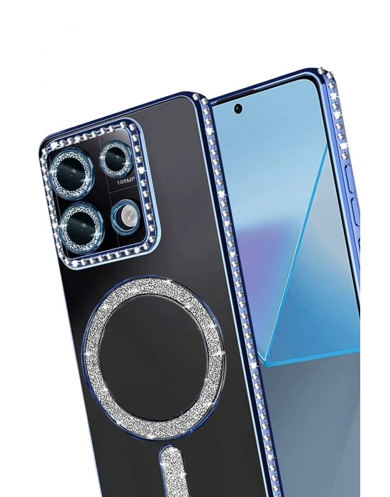 Newface Xiaomi Redmi 13C Joke Simli Magneticsafe Kılıf - Mavi