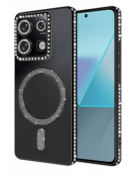 Newface Xiaomi Redmi 13C Joke Simli Magneticsafe Kılıf - Siyah