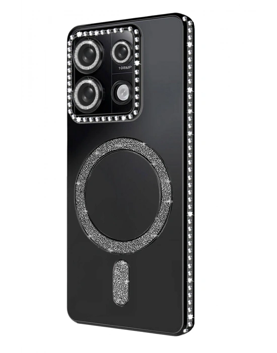 Newface Xiaomi Redmi 13C Joke Simli Magneticsafe Kılıf - Siyah