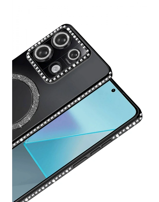 Newface Xiaomi Redmi 13C Joke Simli Magneticsafe Kılıf - Siyah