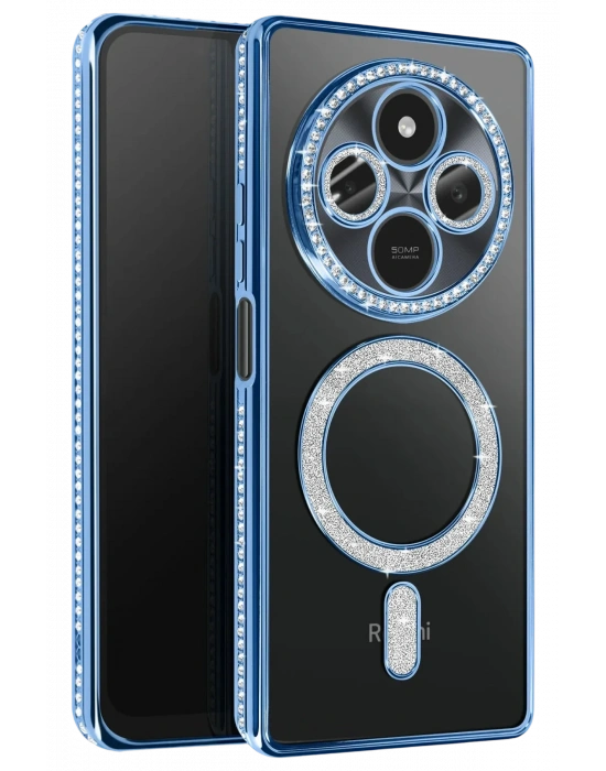 Newface Xiaomi Redmi 14C Joke Simli Magneticsafe Kılıf - Mavi