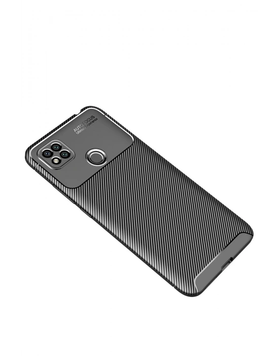 Newface Xiaomi Redmi 9C Kılıf Auto Focus Karbon Kapak - Siyah