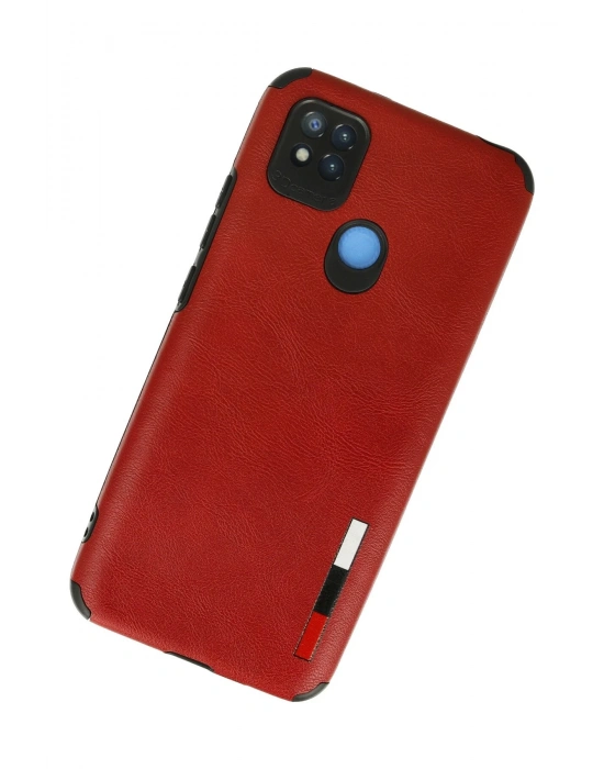 Newface Xiaomi Redmi 9C Kılıf Loop Deri Silikon - Kırmızı