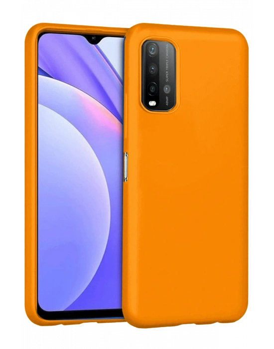 Newface Xiaomi Redmi 9T Kılıf Nano içi Kadife Silikon - Turuncu