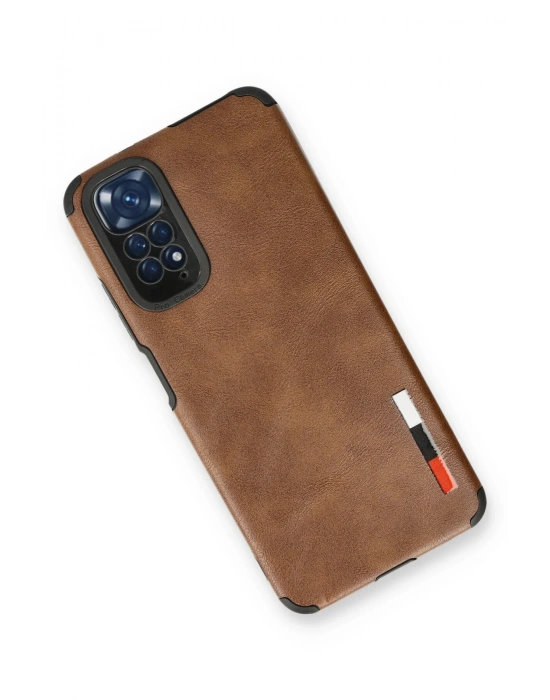 Newface Xiaomi Redmi Note 11 Kılıf Loop Deri Silikon - Kahverengi